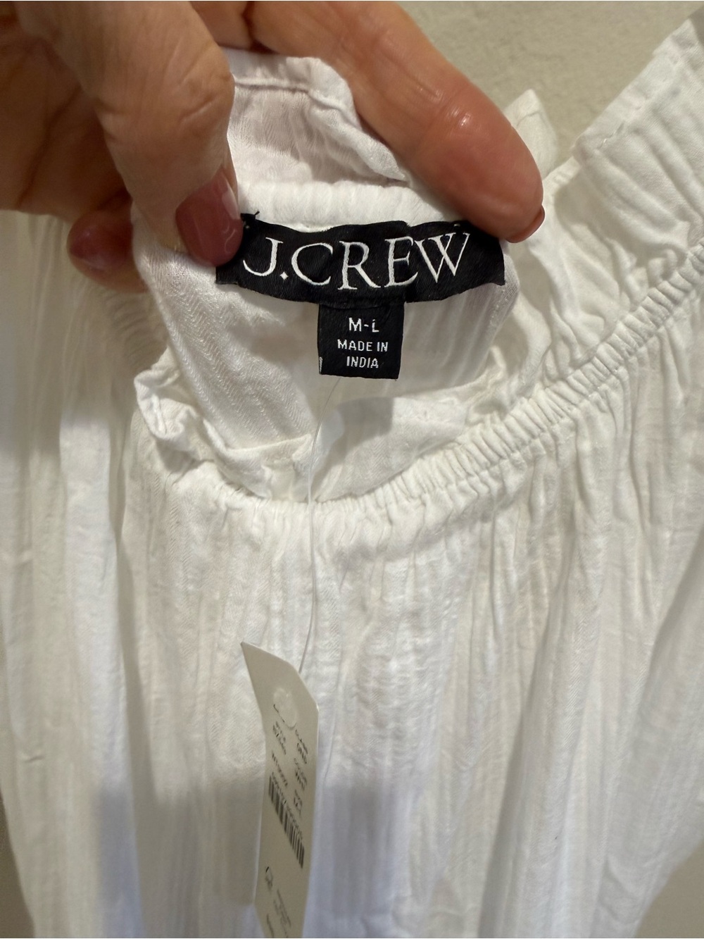 J. Crew White Ruffle-Trim Spaghetti Strap Coverup Dress - Picture 6 of 9